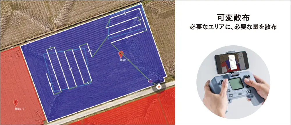 可変散布の経路イメージ