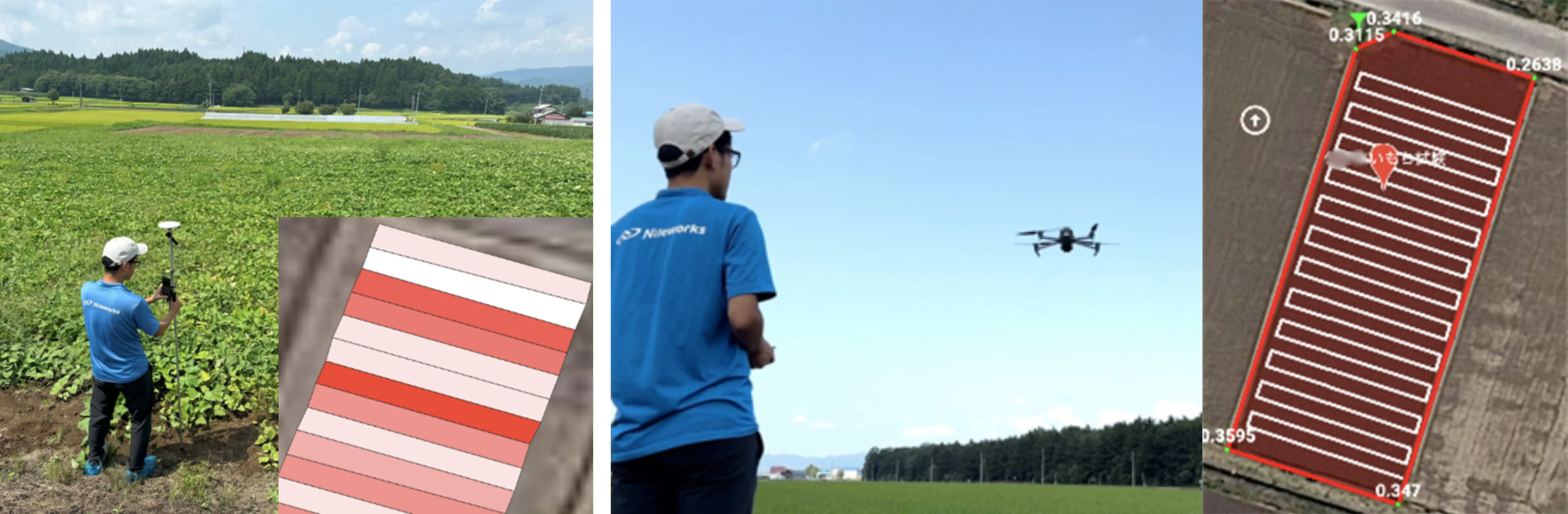 1. Precise Digital Surveying ＆ Proximal sensing via automated Drone flight