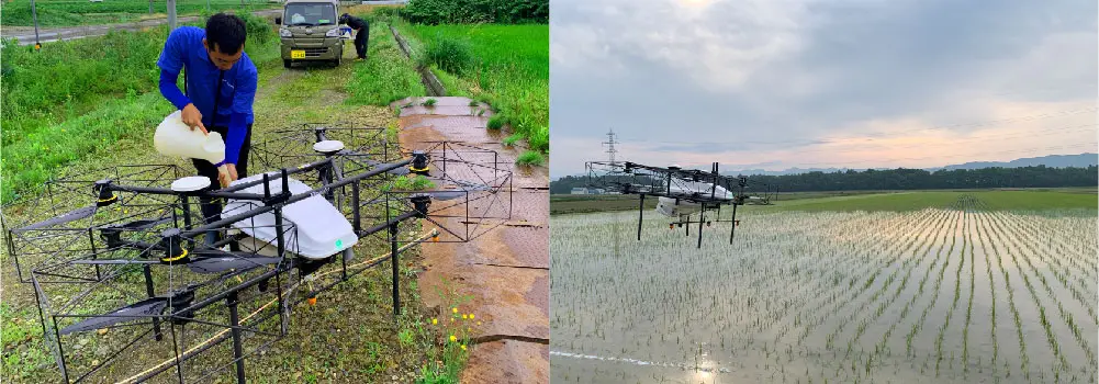 農業経験がなくても、自動飛行ドローンで安心して防除